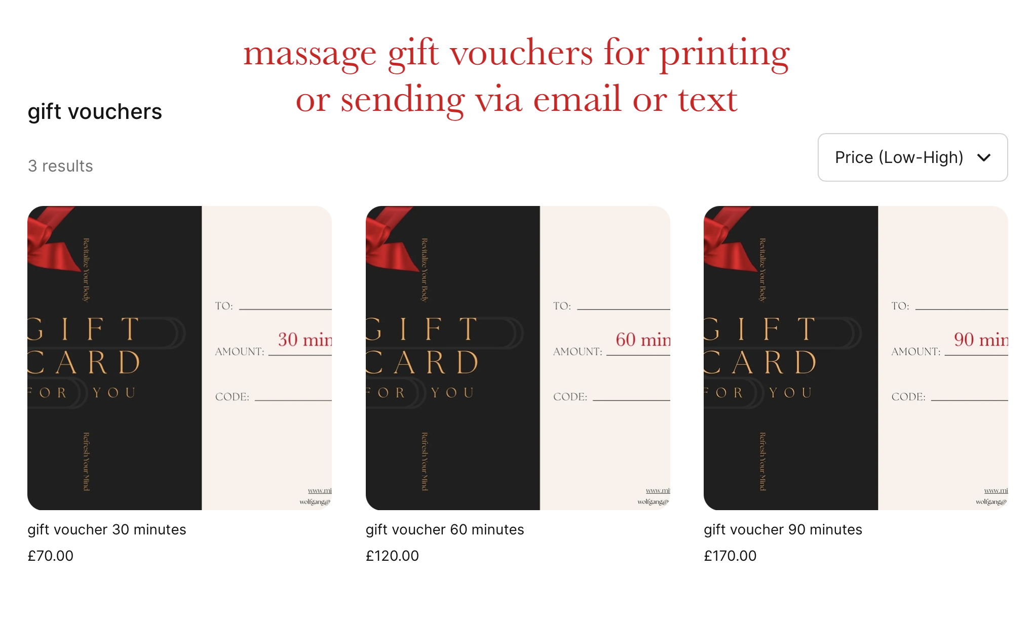 photo of square page for buying gift vouchers